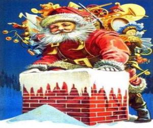 пазл Санта Клаус в предстоящей через трубу Лад&amp;#10